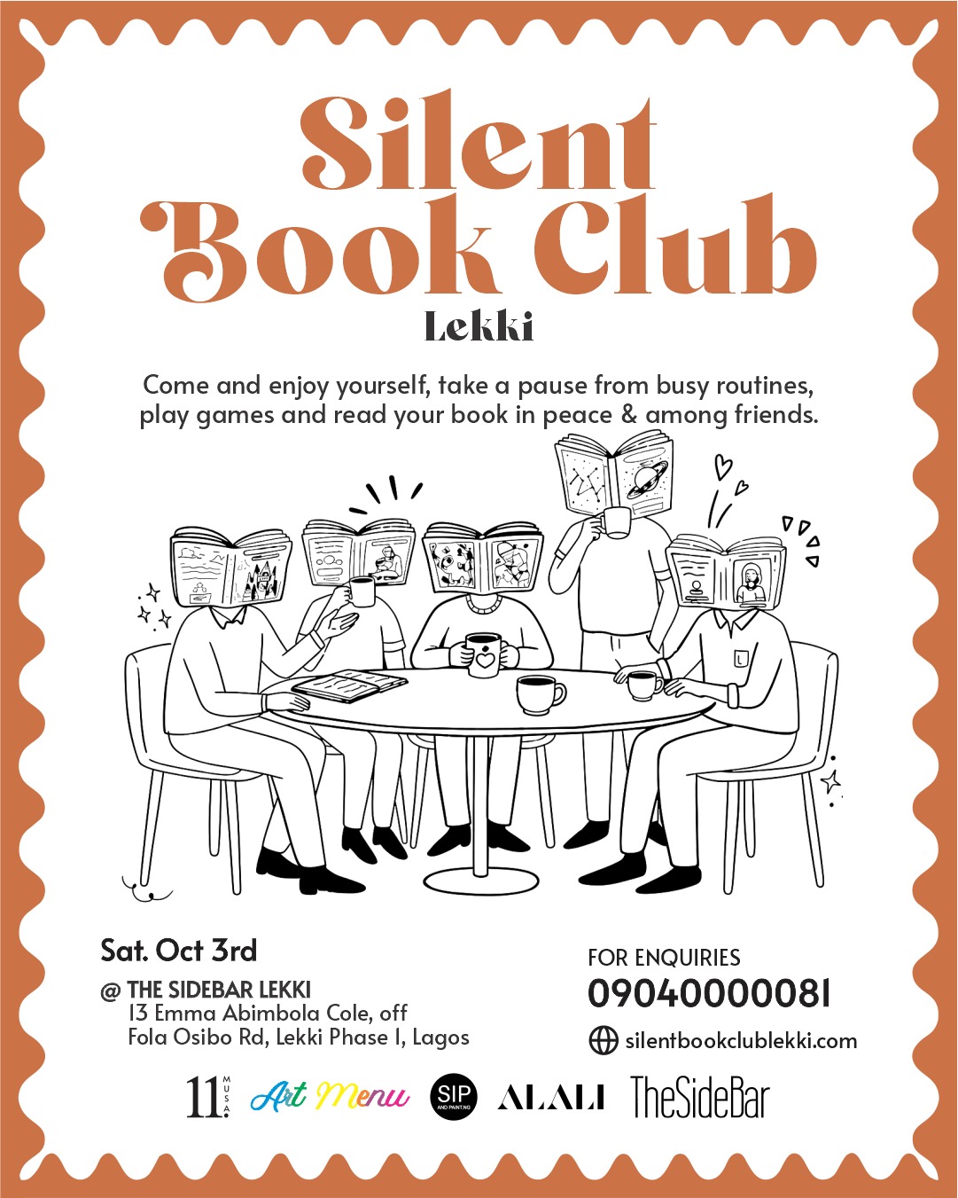 October 2026 Silent Book Club Lekki flyer