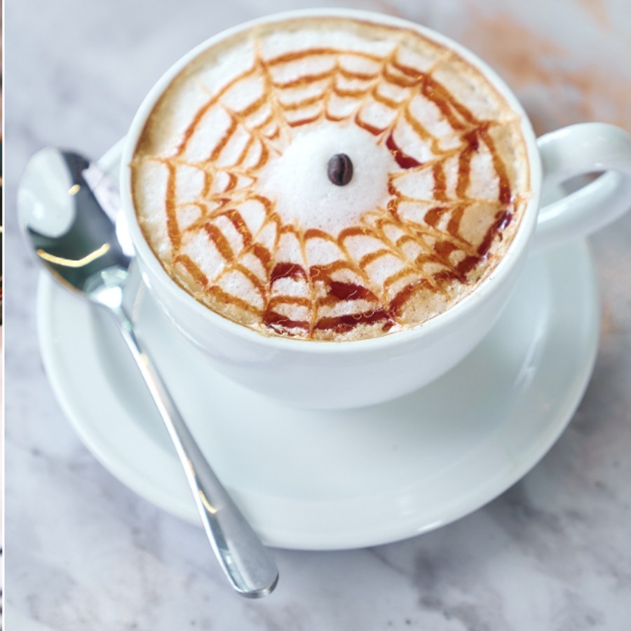 Latte art coffee served at The Sidebar, Lekki